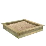 Bac � sable wickey king kong en bois avec rebord d?assise et couvercle amovible ? 120 x 120 cm? 5 ans ...