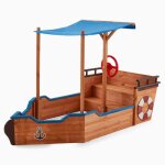 Bac � sable home deluxe matschekiste 160 x 78 x 103 cm i jouets pour enfants bac � sable en bois. bateau ...