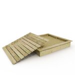 Bac � sable wickey king kong en bois avec rebord d?assise et couvercle amovible ? 195 x 195 cm? 5 ans ...