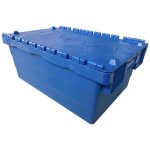 Bac de stockage navette avec couvercle en plastique bleu - 44 litres