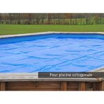 B�che � bulles pour piscine bois octogonale orange 755 x 456 m - gr�
