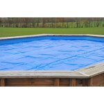 B�che �t� � bulles pour piscine bois octogonale vermela 672 x 472 m - gr�