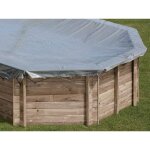 Bâche dhivernage pour piscine bois ronde ananas Ø 428 m - gré Bâche dhivernage pour piscine bois ronde ananas Ø 428 m - gré
