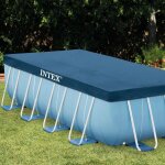 B�che de protection pour piscine rectangulaire tubulaire intex - 28037 - 390m x 180m - couleur bleu