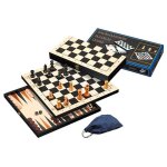 Backgammon - philos - 3 - 1 set 44mm - noir et beige - adulte - jeu de plateau - int�rieur