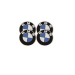 Badge de jante bleu blanc 4 pi�ces bmw logo 68 mm centre de roue hub cover badge de jante