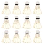 Volants de badminton - surenhap - lot de 12 plumes doie - blanc - légers - résistants Volants de badminton - surenhap - lot de 12 plumes doie - blanc - légers - résistants