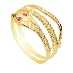 Bague 18k serpent rubis or 10 mm de large. femme - taille: 57