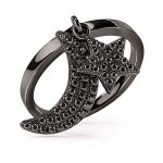 Bague en acier inoxydable - folli follie - 3r17s059kk - noir - taille 52 - femme
