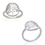 Bague ajour�e arbre de vie argent massif 925 / 000 - bijouxia - bague en argent - femme