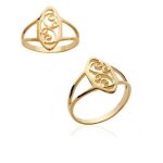 Bague ajourée ciselée en plaqué or 18 carats 750 millièmes tailles 50 à 60 Bague ajourée ciselée en plaqué or 18 carats 750 millièmes tailles 50 à 60