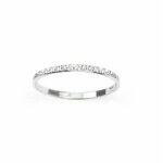Bague alliance - argent - 925 / 000 - rhodi - diamante - 15 mm