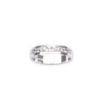 Bague alliance en argent massif rhodié 925°°° - mixte - diamantée Bague alliance en argent massif rhodié 925°°° - mixte - diamantée