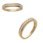 Bague alliance empierre cristaux zirconium plaqu or 18 carats t50  60 - bijouxia - joaillerie - mixte ...