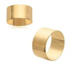 Bague alliance �paisse cylindre plaqu� or 18 carats - bijouxia - mixte