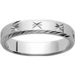 Bague alliance femme - argent 925 rhodie - anneau 4mm biseaute - motif etoiles Bague alliance femme - argent 925 rhodie - anneau 4mm biseaute - motif etoiles