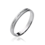 Bague alliance homme - cration franaise - anneau mariage fin cisel - argent massif 925 rhodi
