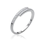 Bague alliance mariage femme - argent 925 massif rhodié - anneau continu strass Bague alliance mariage femme - argent 925 massif rhodié - anneau continu strass