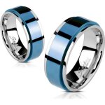 Bague anneau bleu homme femme acier bords couleur argent rotative spin (65) Bague anneau bleu homme femme acier bords couleur argent rotative spin (65)
