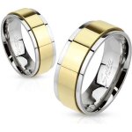 Bague anneau couple homme femme acier couleur or spin tournante (50)