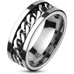 Bague anneau de fianailles homme femme acier chaine rotative anti - stress (55)