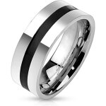 Bague anneau homme acier inoxydable bande centrale plaqué noire - Élégante et moderne - argenté - adulte ... Bague anneau homme acier inoxydable bande centrale plaqué noire - Élégante et moderne - argenté - adulte ...