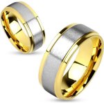 Bague anneau homme femme couple plaqu or bandeau acier bross - marque - modle - argent - mixte - ...