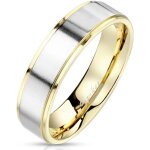 Bague anneau couple plaqu or acier bross - mixte - argent - dor