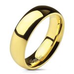 Bague anneau de mariage traditionnel homme femme acier dor 6mm (52)
