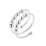 Bague anti - stress inf - double cuivre réglable - argent platine 17 mm Bague anti - stress inf - double cuivre réglable - argent platine 17 mm