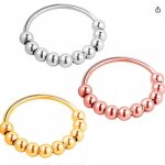 Bague anti stress - zgeer - bague rotative - acier inoxydable - 3pcs - multicolore