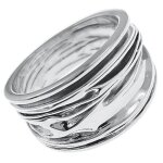 Bague en argent 925 - 000 - femme - oxyde de zirconium - drap�e - taille 62