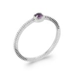 Bague - argent - am�thyste - 925� rhodi� - femme - 3 mm largeur - 107 g poids