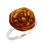 Bague argent inspiration ambre argent (rhodi) - 15 mm (rose) [r3708]