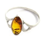 Bague argent inspiration ambre cognac - les tresors de lily - n2583 - ambre baltique v�ritable - argent ...