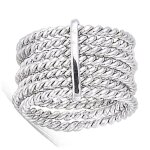 Bague argent semainier argent� (rhodi�) - 14 mm (7 anneaux) - les tresors de lily - oxyde de zirconium ...