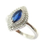 Bague argent sissi saphir blanc argent� [p2398]