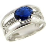 Bague argent sissi saphir blanc - les tresors de lily - taille 60 - oxyde de zirconium - femme