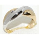 Bague bicolore entrelac�e en plaqu� or - bijouxia - bague - joaillerie - femme - plaqu� or