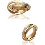 Bague - bijouxia - 3 anneaux zirconium - plaqu or - femme