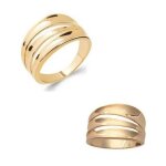 Bague - bijouxia - ajourée en plaqué or 18 carats - largeur 13mm - tailles 50 à 68 Bague - bijouxia - ajourée en plaqué or 18 carats - largeur 13mm - tailles 50 à 68