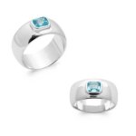Bague - bijouxia - cristal bleu aigue marine - argent rhodi - femme