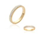 Bague - bijouxia - empierrée microserti - plaqué or 18 carats - tailles 50 à 60 - oxyde de zirconium Bague - bijouxia - empierrée microserti - plaqué or 18 carats - tailles 50 à 60 - oxyde de zirconium