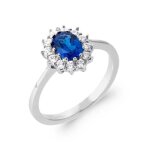 Bague - bijouxia - marquise saphir cz - argent massif - tailles 50  60