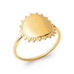 Bague - bijouxia - pi�ce m�daille motif soleil - plaqu� or 18 carats - joaillerie - mixte