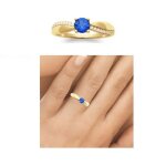Bague - bijouxia - pierre bleu zirconium saphir - plaqu or 18 carats - tailles 50  60