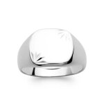 Bague chevalire en argent massif 925 / 1000 rhodi - bijouxia - mixte - hauteur 11mm - largeur 13mm ...