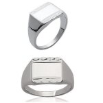 Bague chevalire argent massif 925 / 1000 rhodi poinonn - bijouxia - bague chevalire - argent - mixte ...
