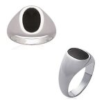 Bague chevalire - bijouxia - argent massif 925 - onyx - tailles 48  68