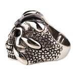 Chevalire - homme - bague - gothique - vampire - crne - acier - inoxydable - 316 l - 62 ou 64